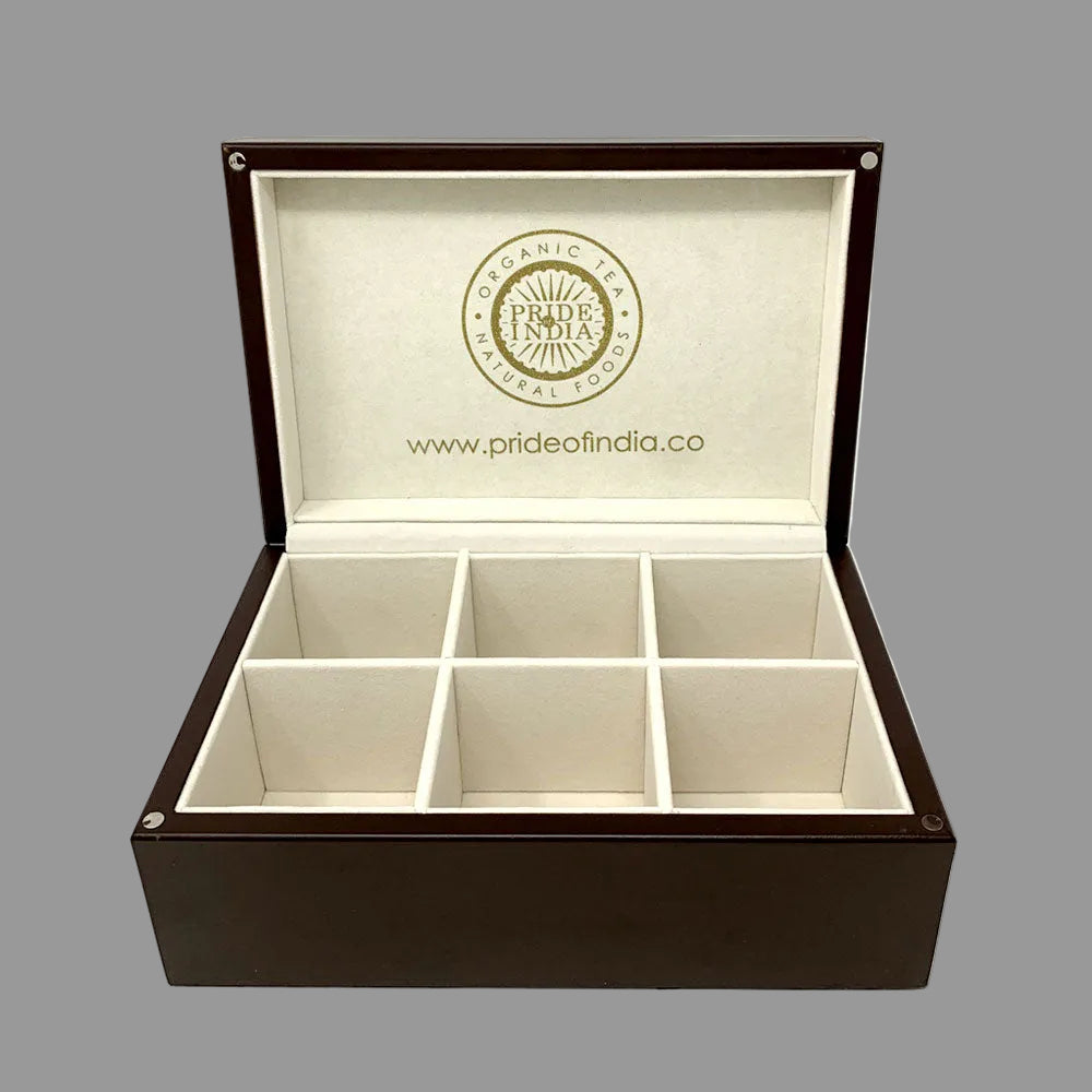 Natural Indian Tea Assortment Chest, 6 Types - 72 Tea Bags